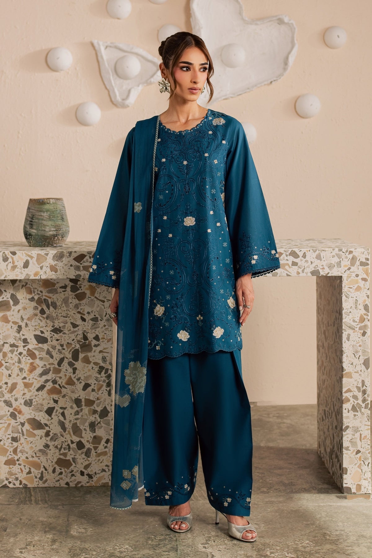 Krypt 3Pc - Embroidered Lawn Dress