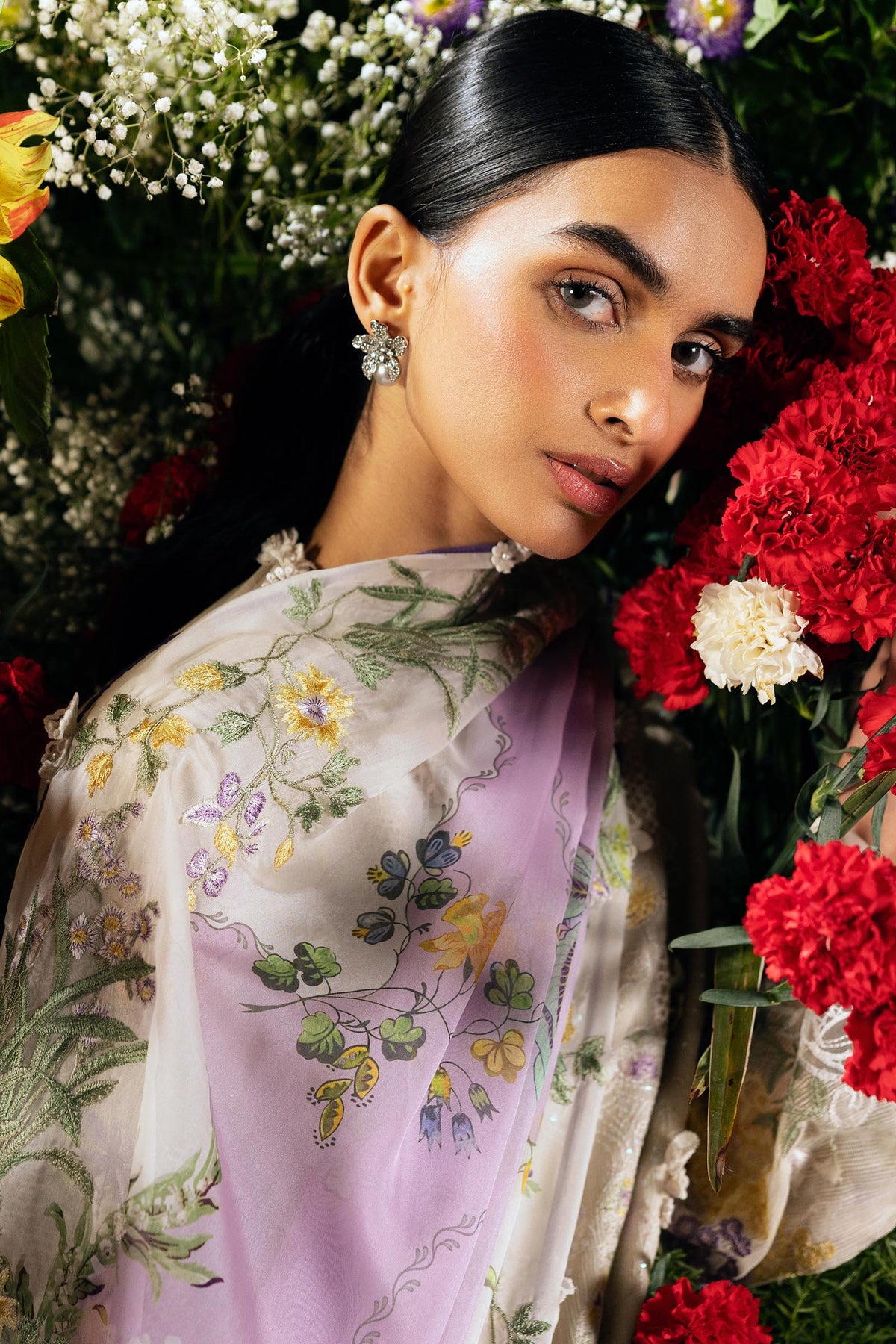 Unstitched Luxury Lawn Woven Net Suit