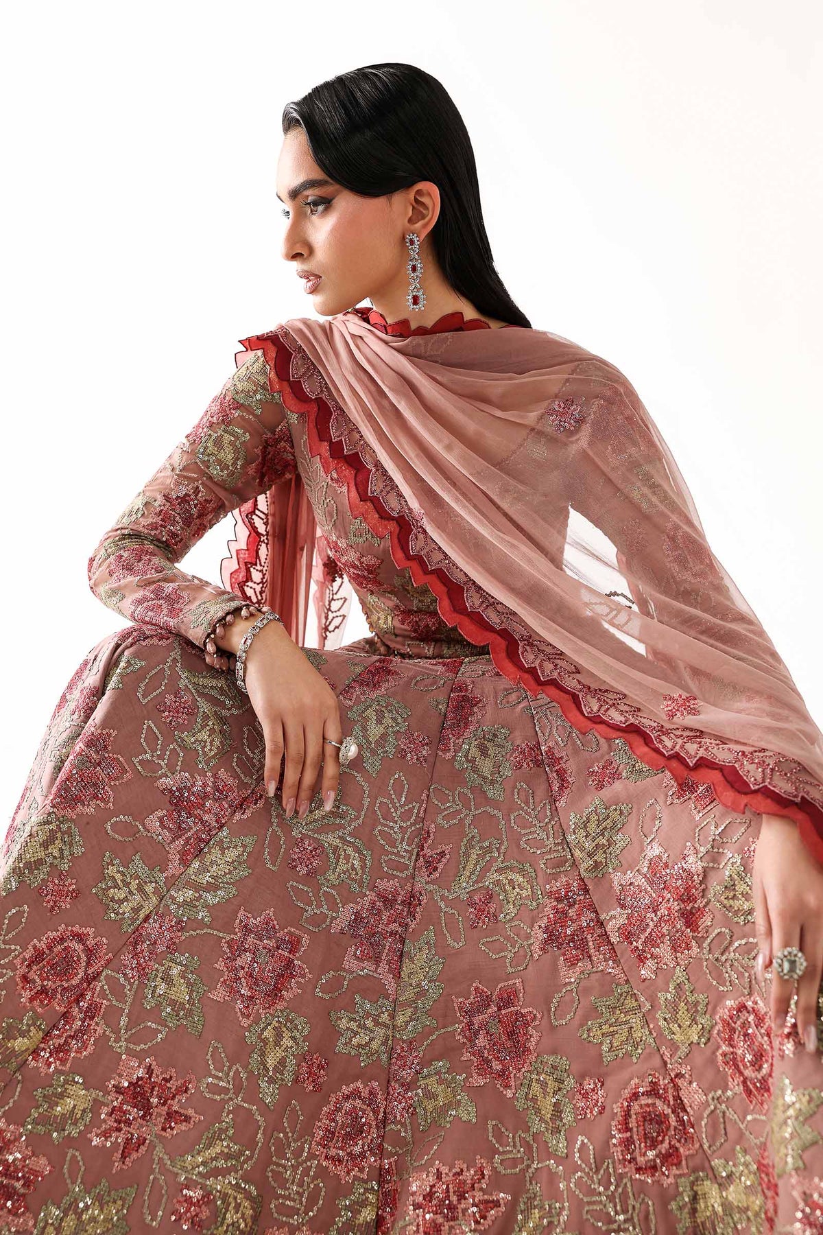 Embroidered Chiffon Fabric (3Pcs)