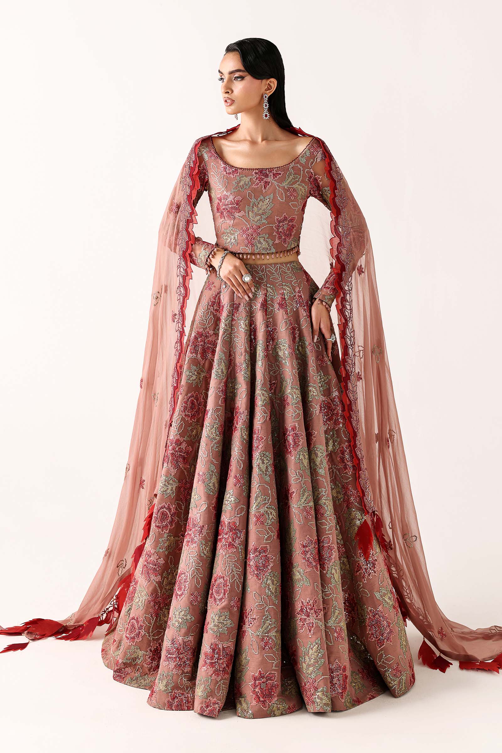 Embroidered Chiffon Fabric (3Pcs)