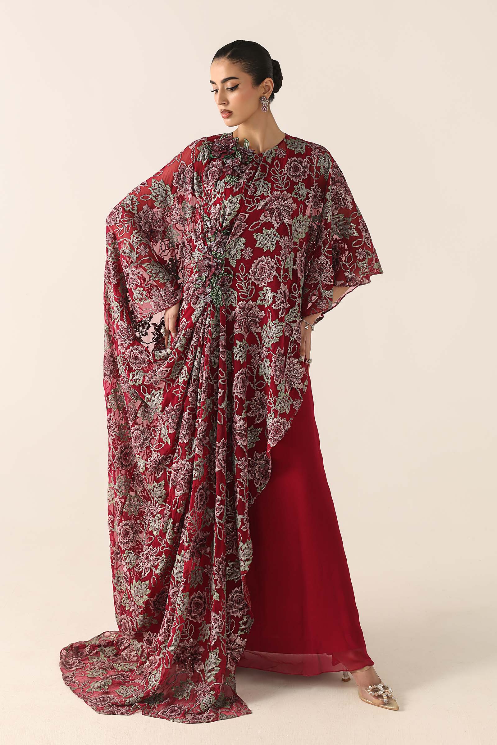 Embroidered Chiffon Fabric (3Pcs)