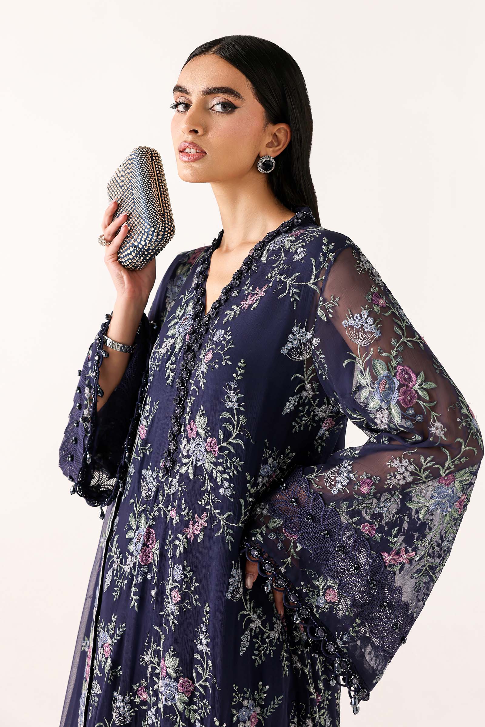 Embroidered Chiffon Fabric (3Pcs)
