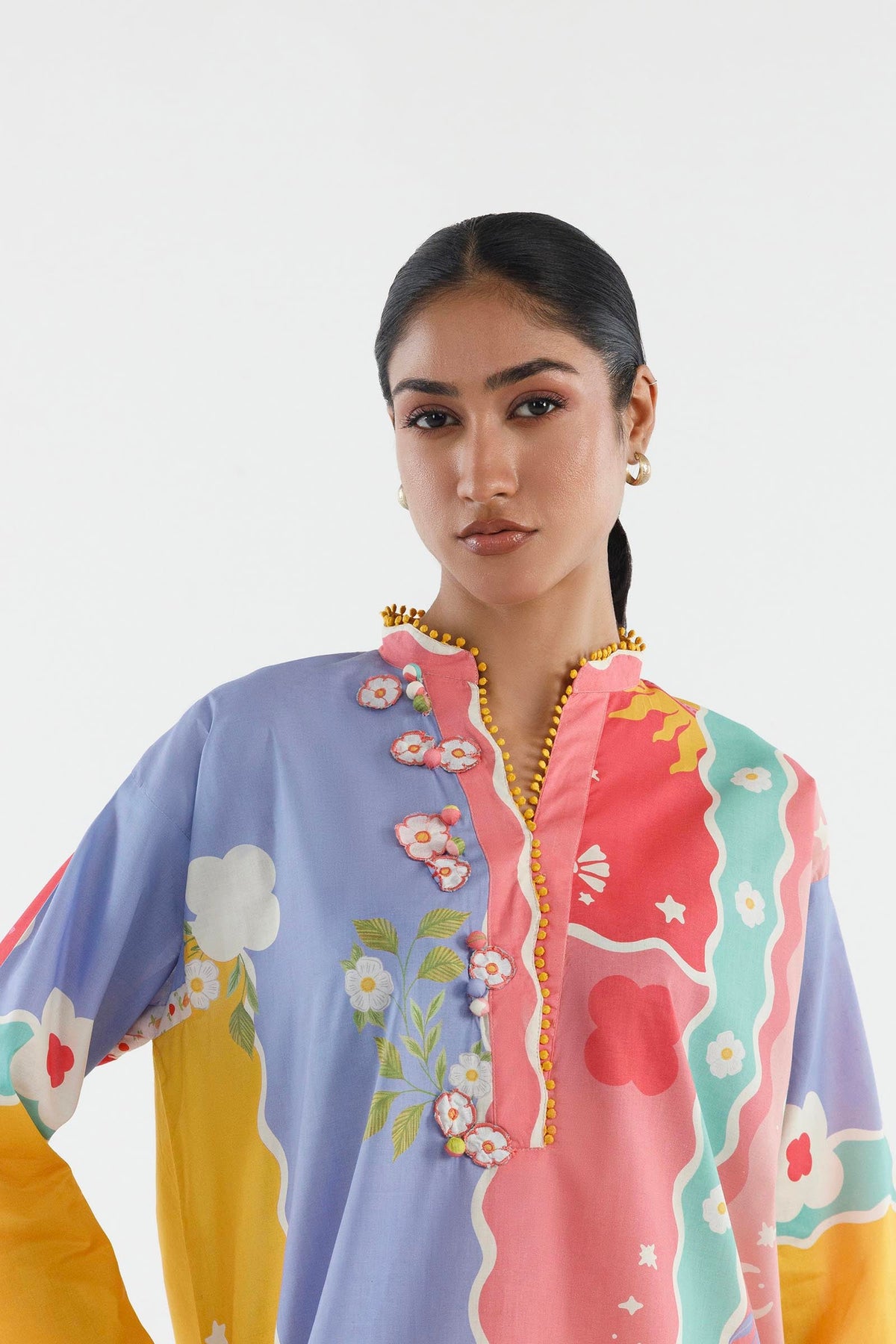 Stitched Printen Lawn Shirt+ Culotte