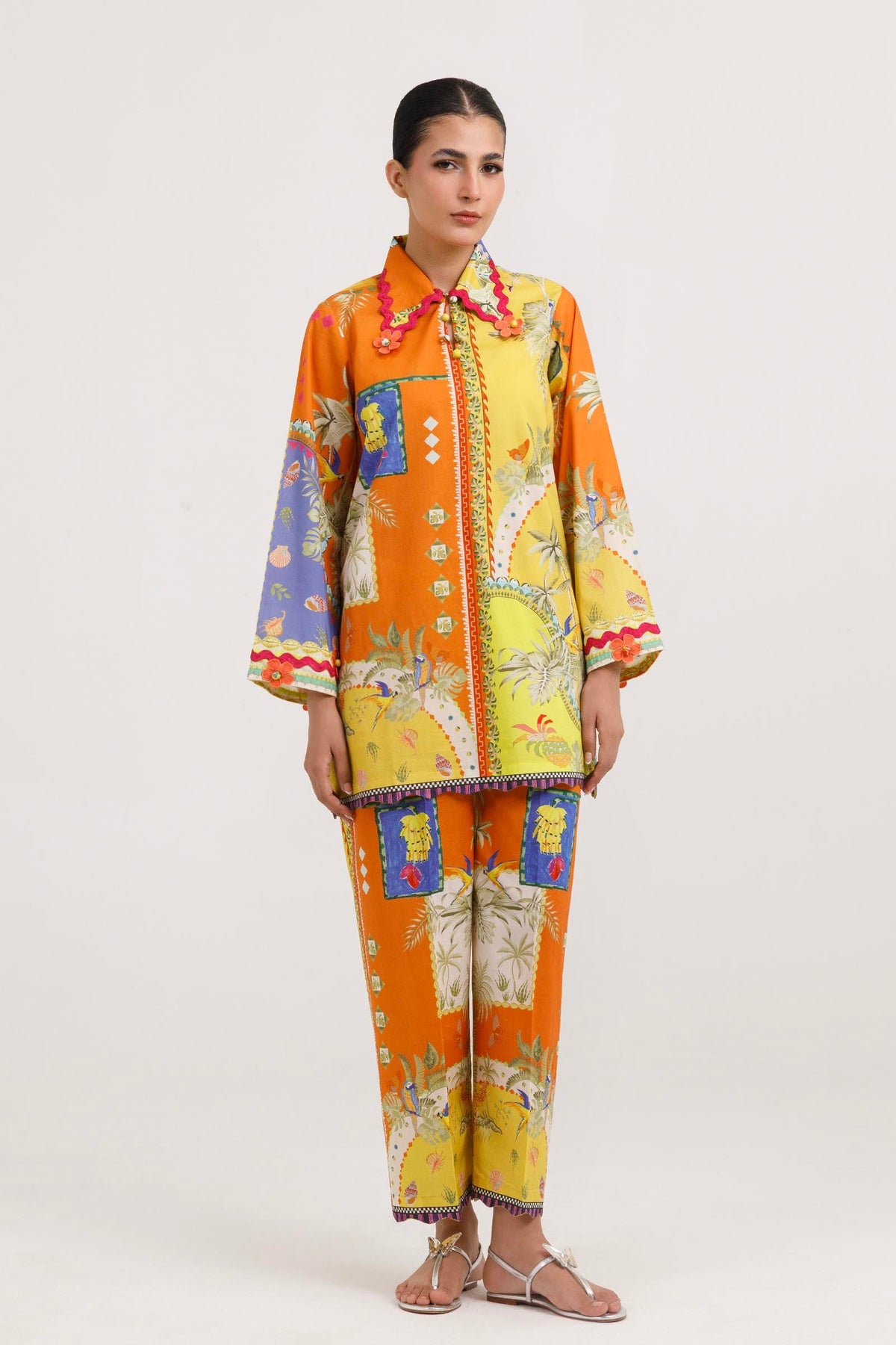 Stitched Printed Lawn Shirt+ Culotte