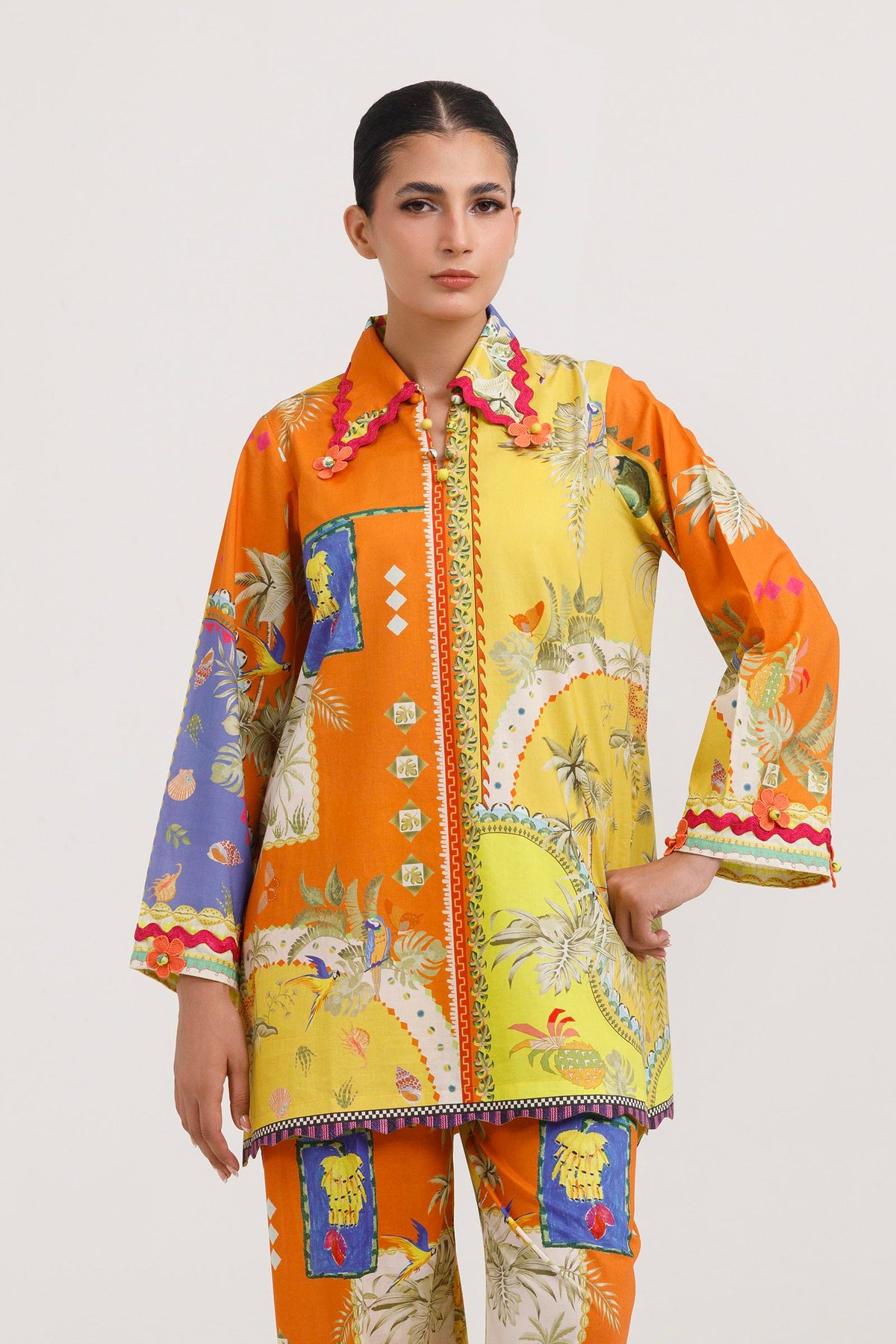 Stitched Printed Lawn Shirt+ Culotte