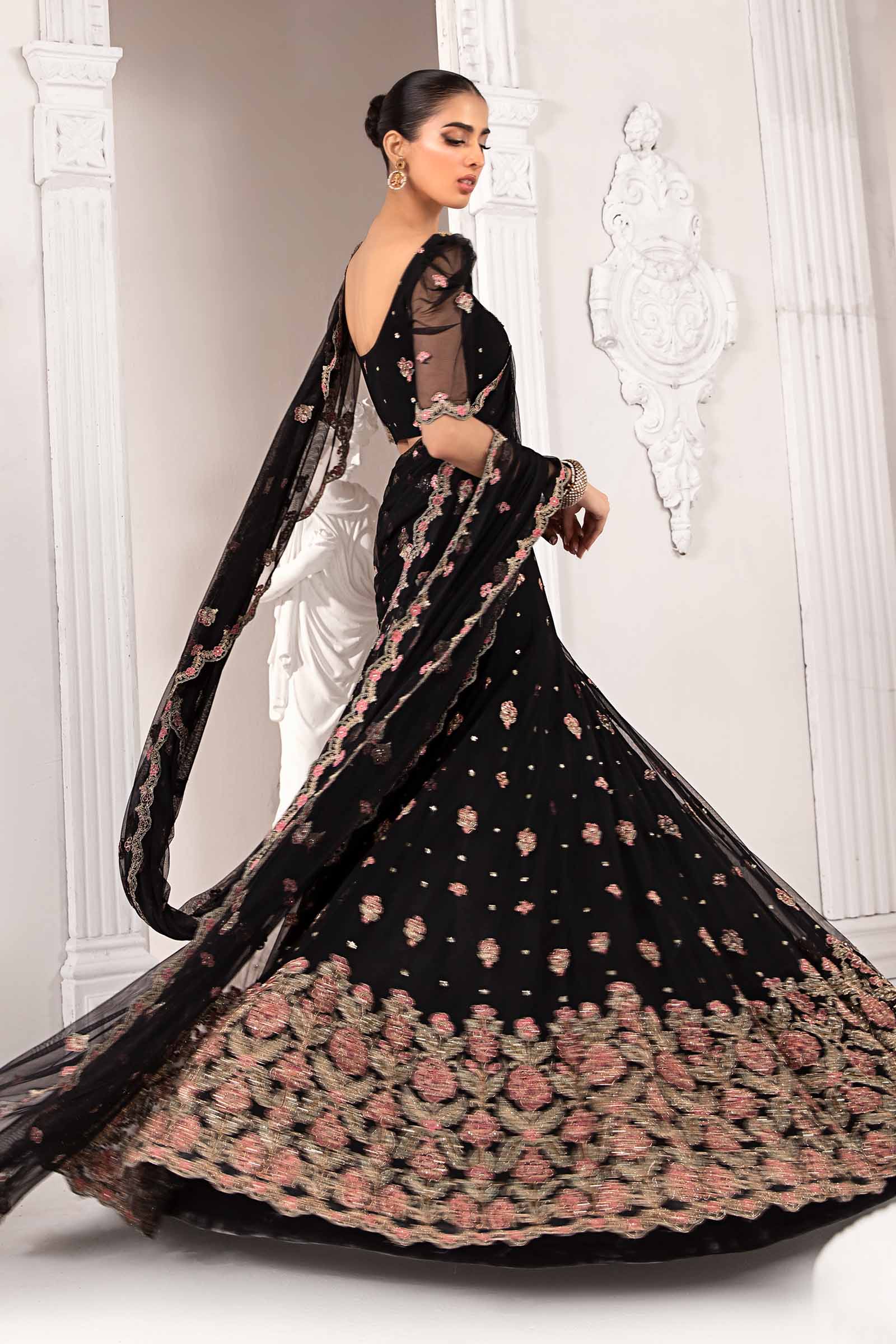 Embroidered Poly Net Fabric (3Pcs) | LF-704