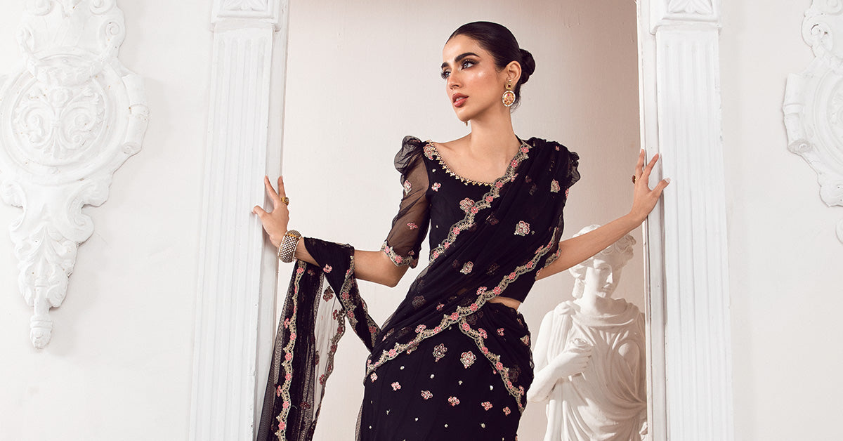 Embroidered Poly Net Fabric (3Pcs) | LF-704