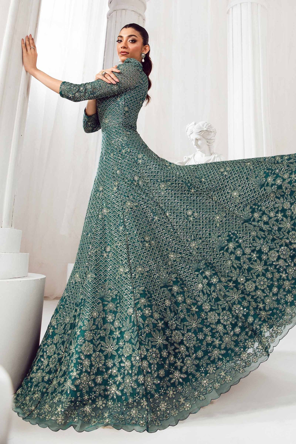 Embroidered Poly Net Fabric (2Pcs) | LF-707
