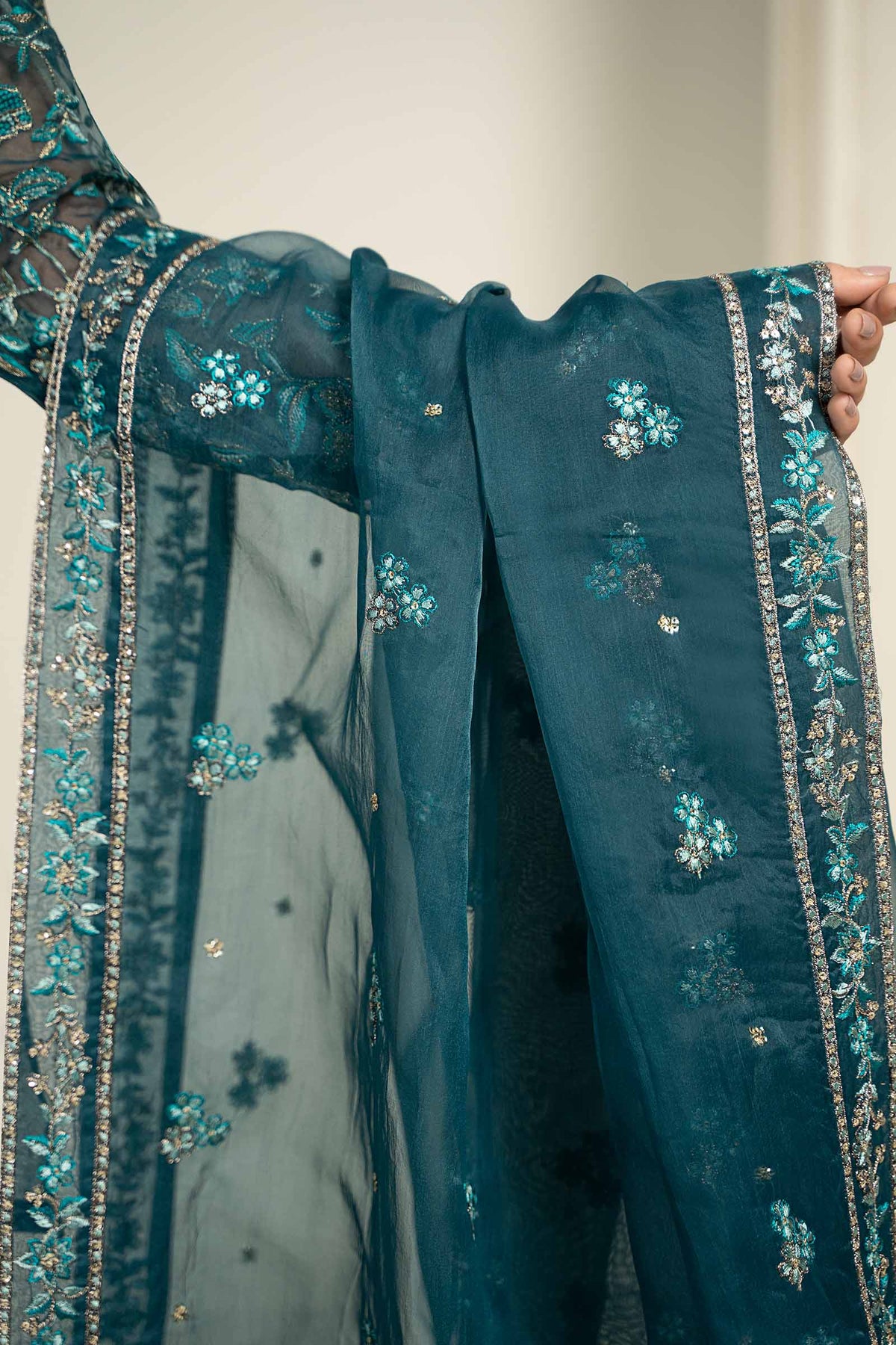 Embroidered Organza Fabric (2Pcs) | LF-712