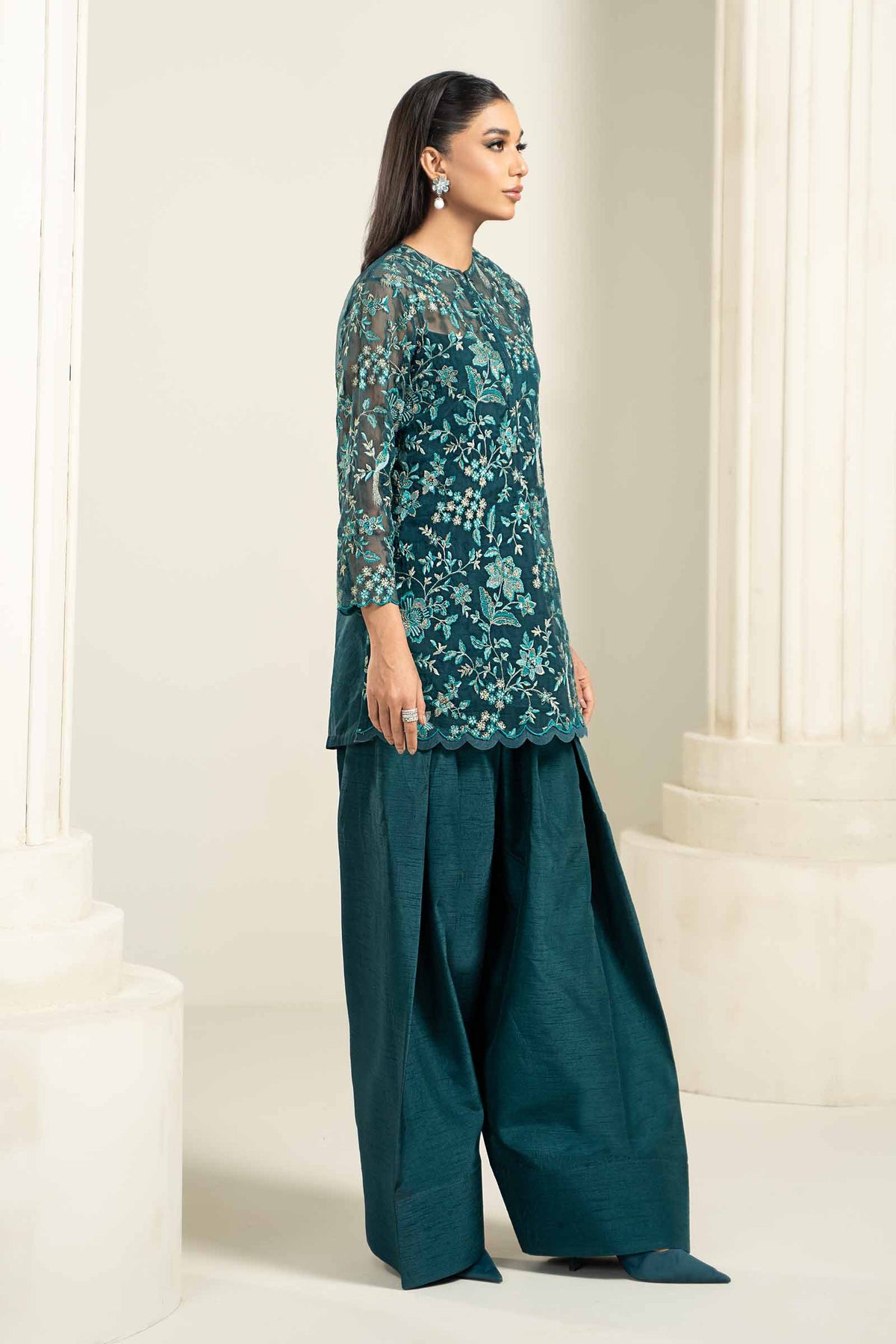 Embroidered Organza Fabric (2Pcs) | LF-712