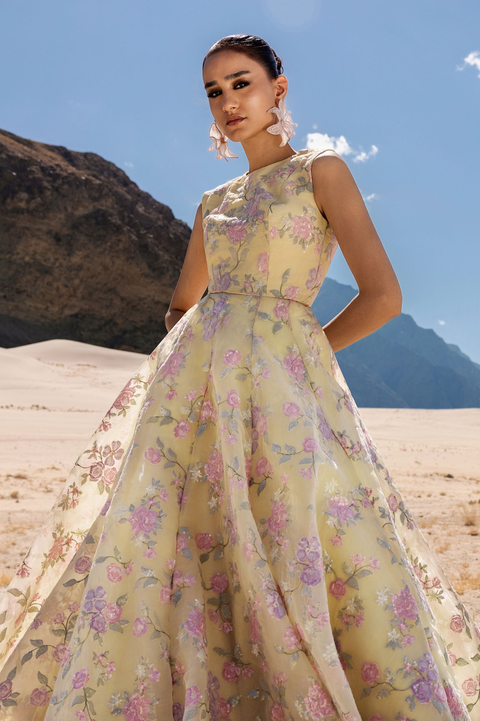 Embroidered Organza Fabric (2Pcs) | LF-910