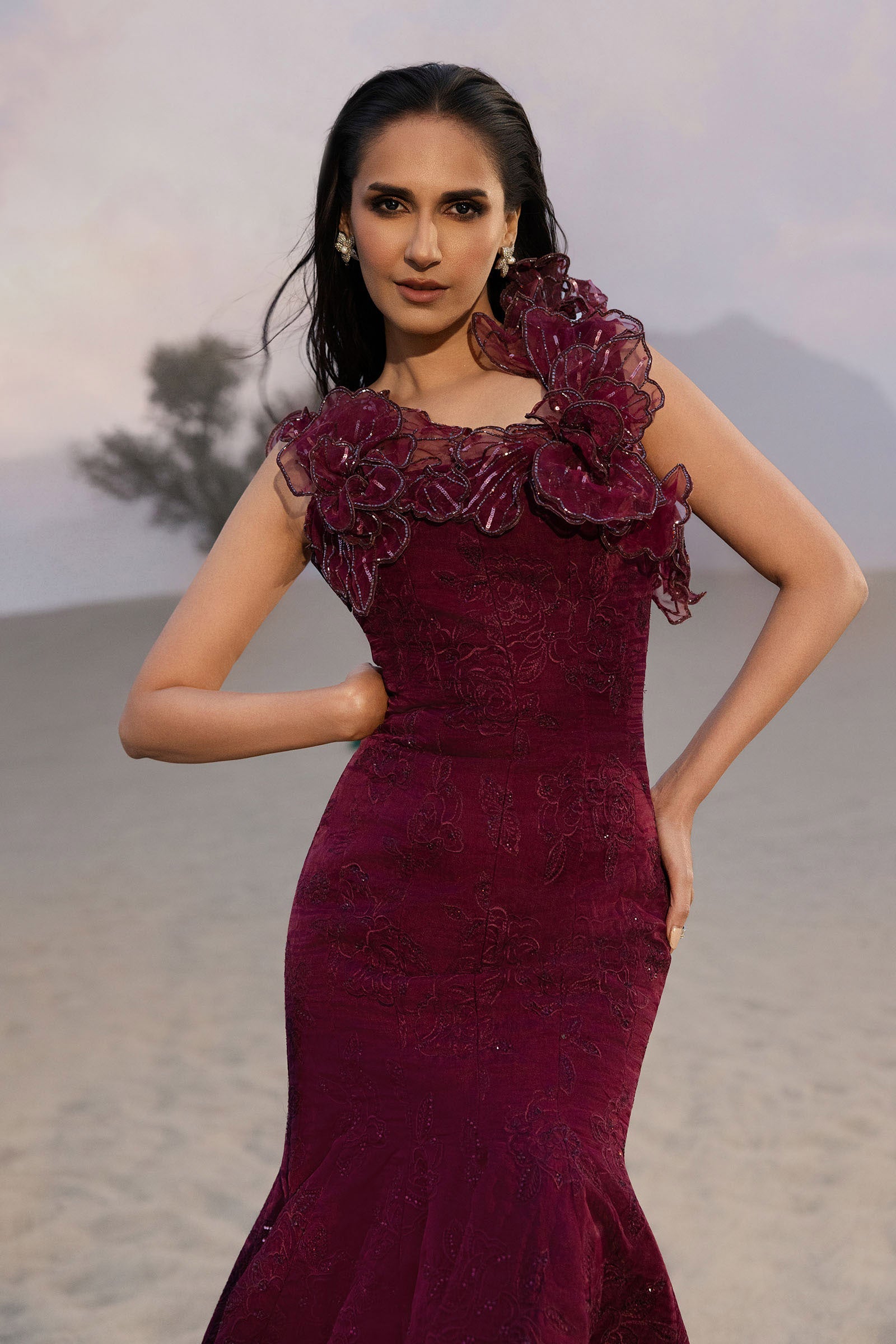 Embroidered Organza Fabric (1Pc) | LF-912