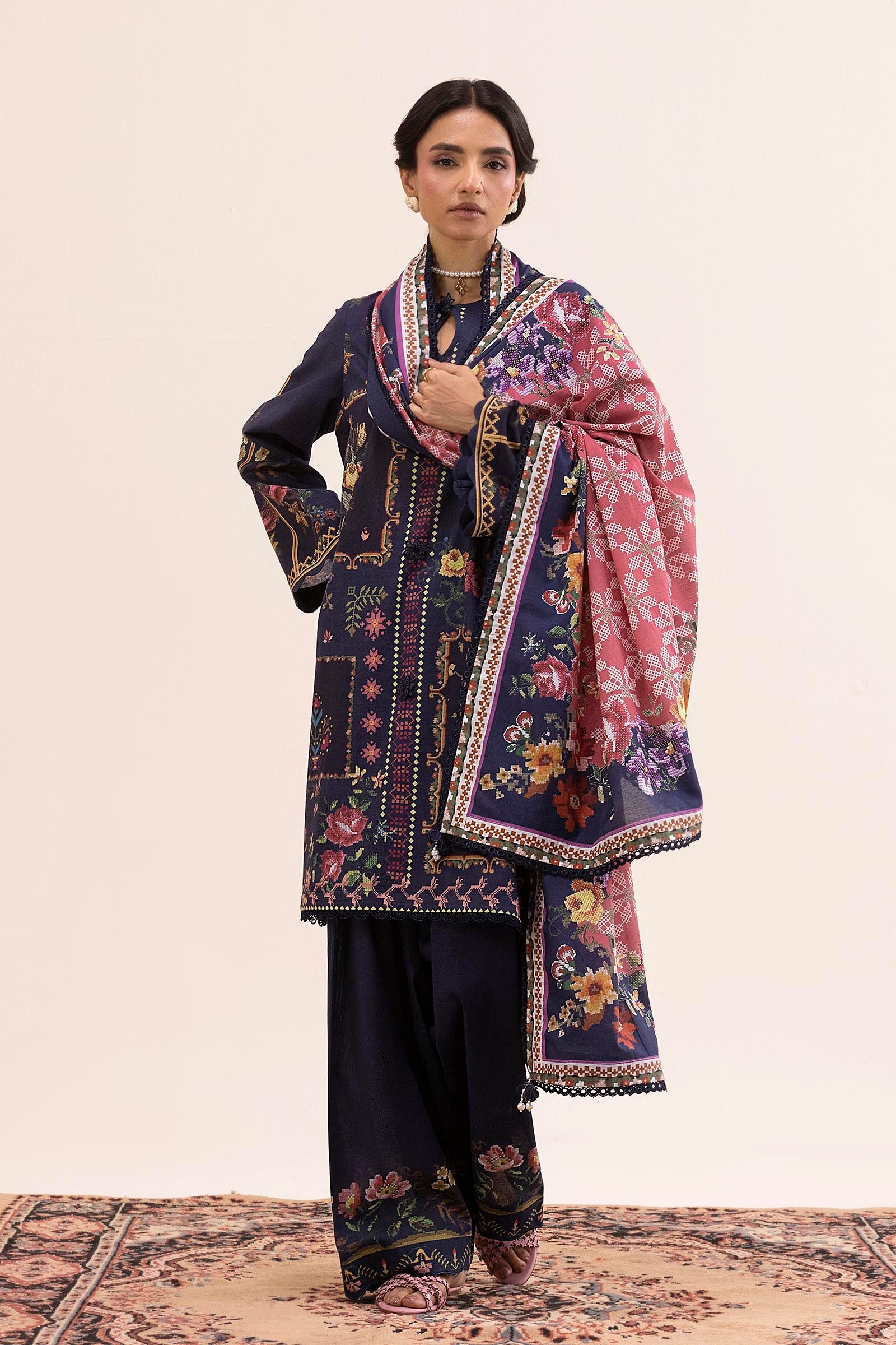 Unstitched 3 Piece Lawn Suit