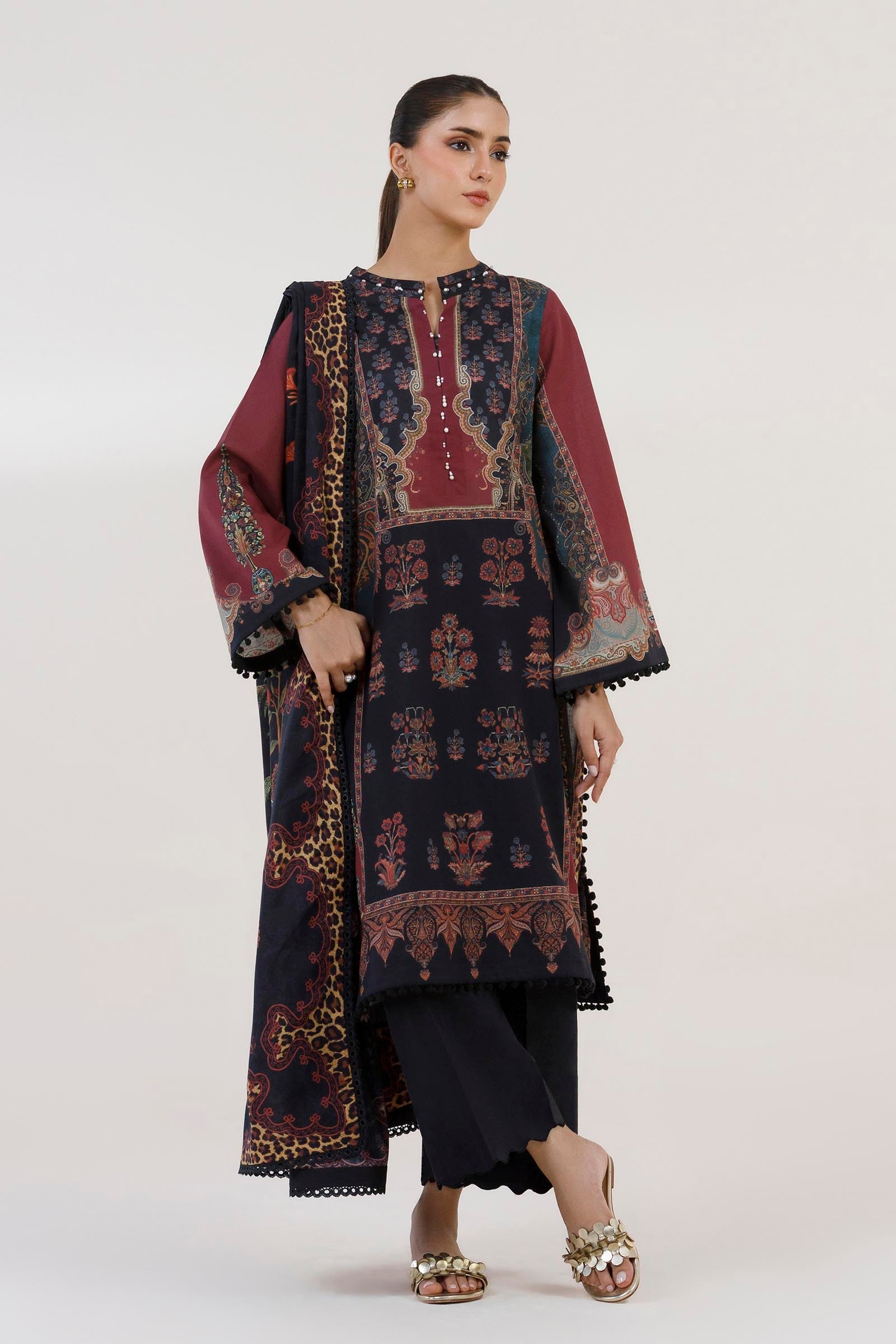 Unstitched 3 Piece Lawn Suit
