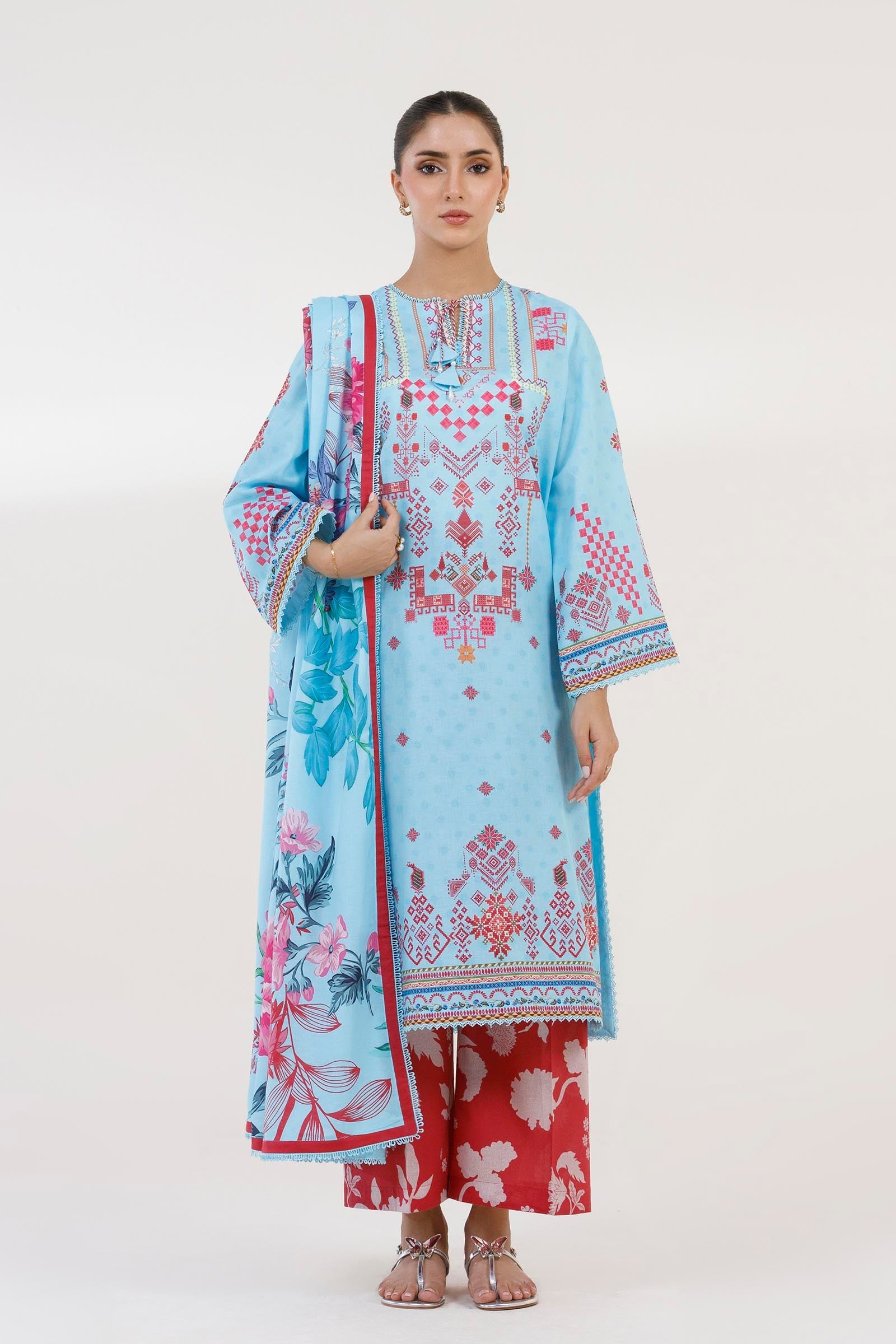 Unstitched 3 Piece Lawn Suit