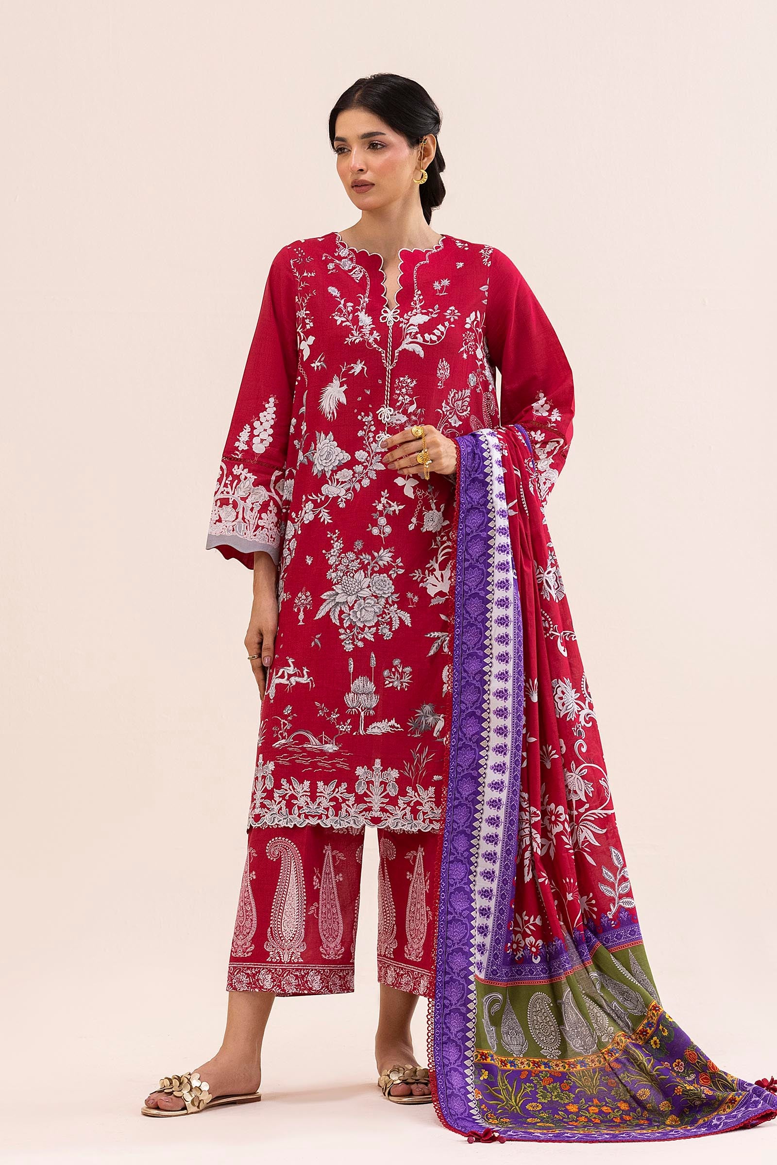 Unstitched 3 Piece Lawn Suit