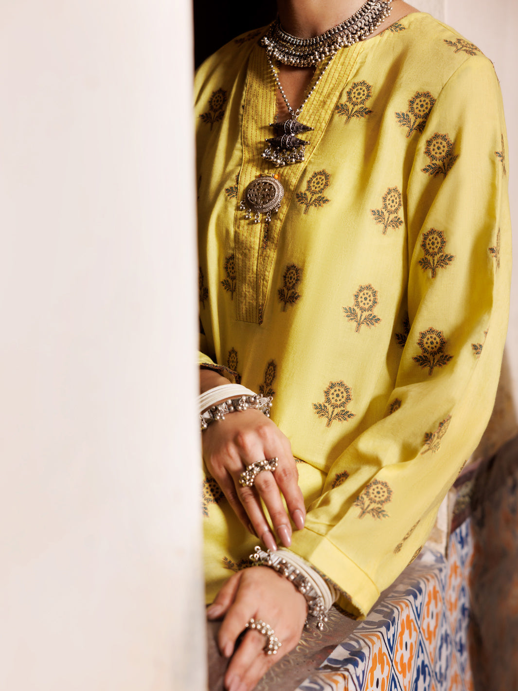 Yellow Yarn Dyed Tunic - AL-LK-973