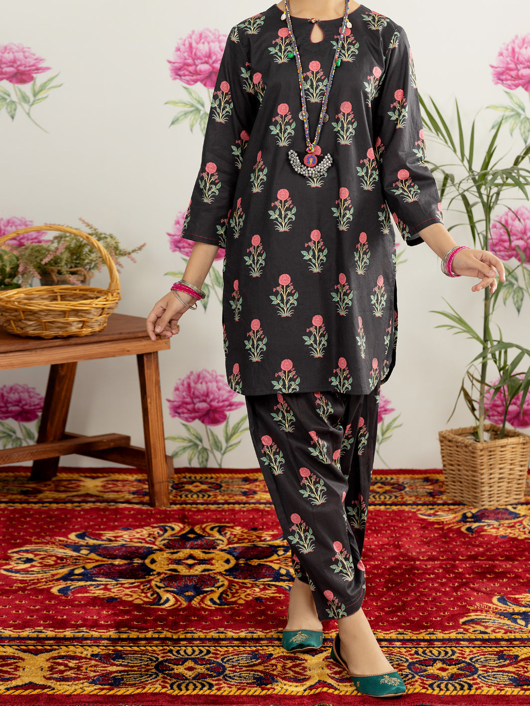 Black Lawn 2 Piece Stitched - ALT-2PS-LKS-1107