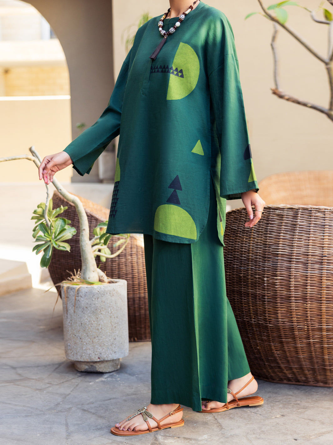 Green Cabmric 2Pc Stitched - ALP-2PS-LKS-2794