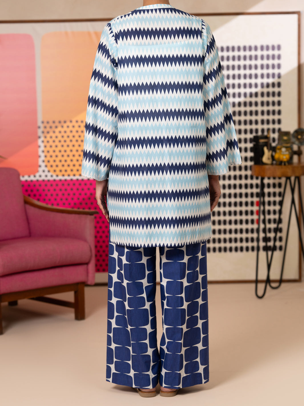 Sky Blue Lawn Co-Ord Set - ALP-2PS-LKS-2813