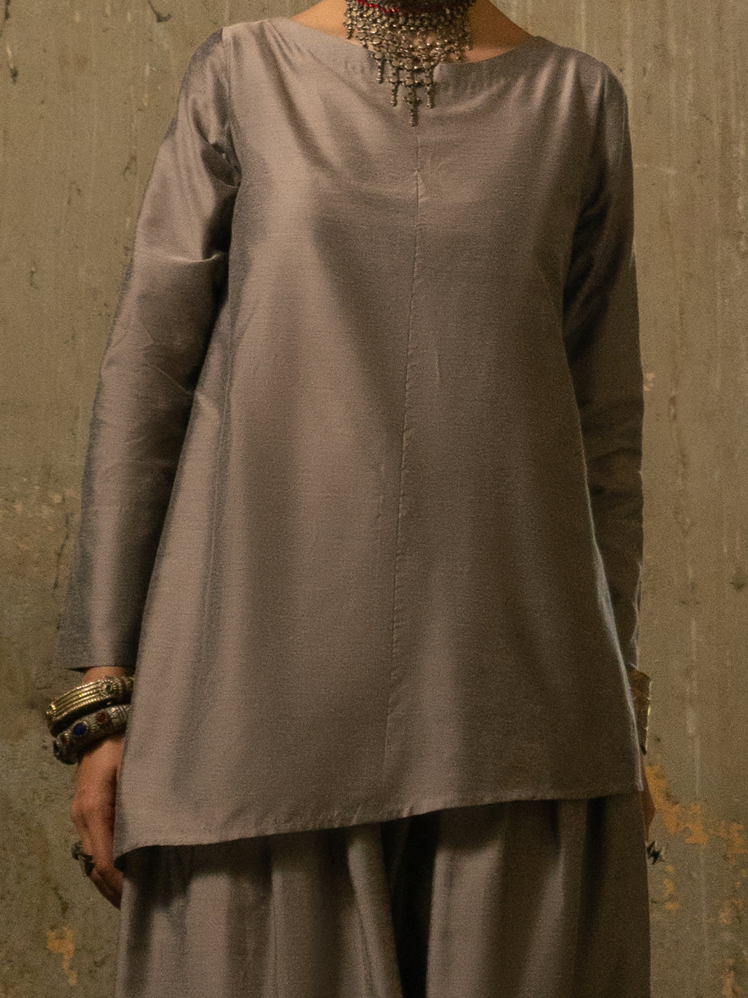 CHAANDI - Grey Yarn Dyed Stitched 2PC - ALCR-2PS-LKS-2846