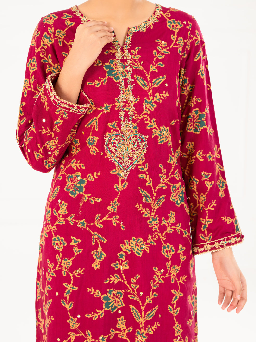 Fuchsia Viscose 2Pc Stitched - AWP-2PS-LKS-826