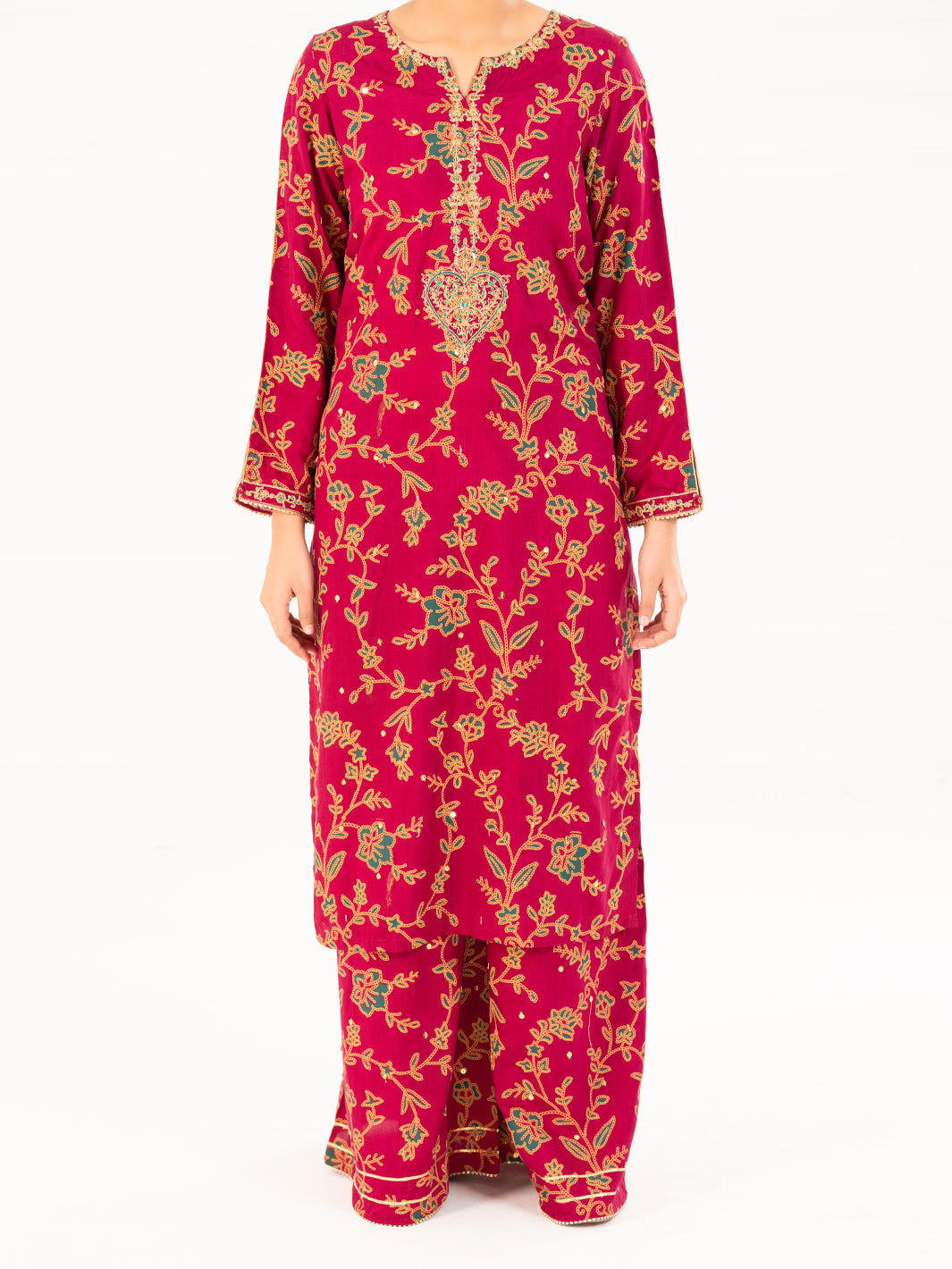 Fuchsia Viscose 2Pc Stitched - AWP-2PS-LKS-826