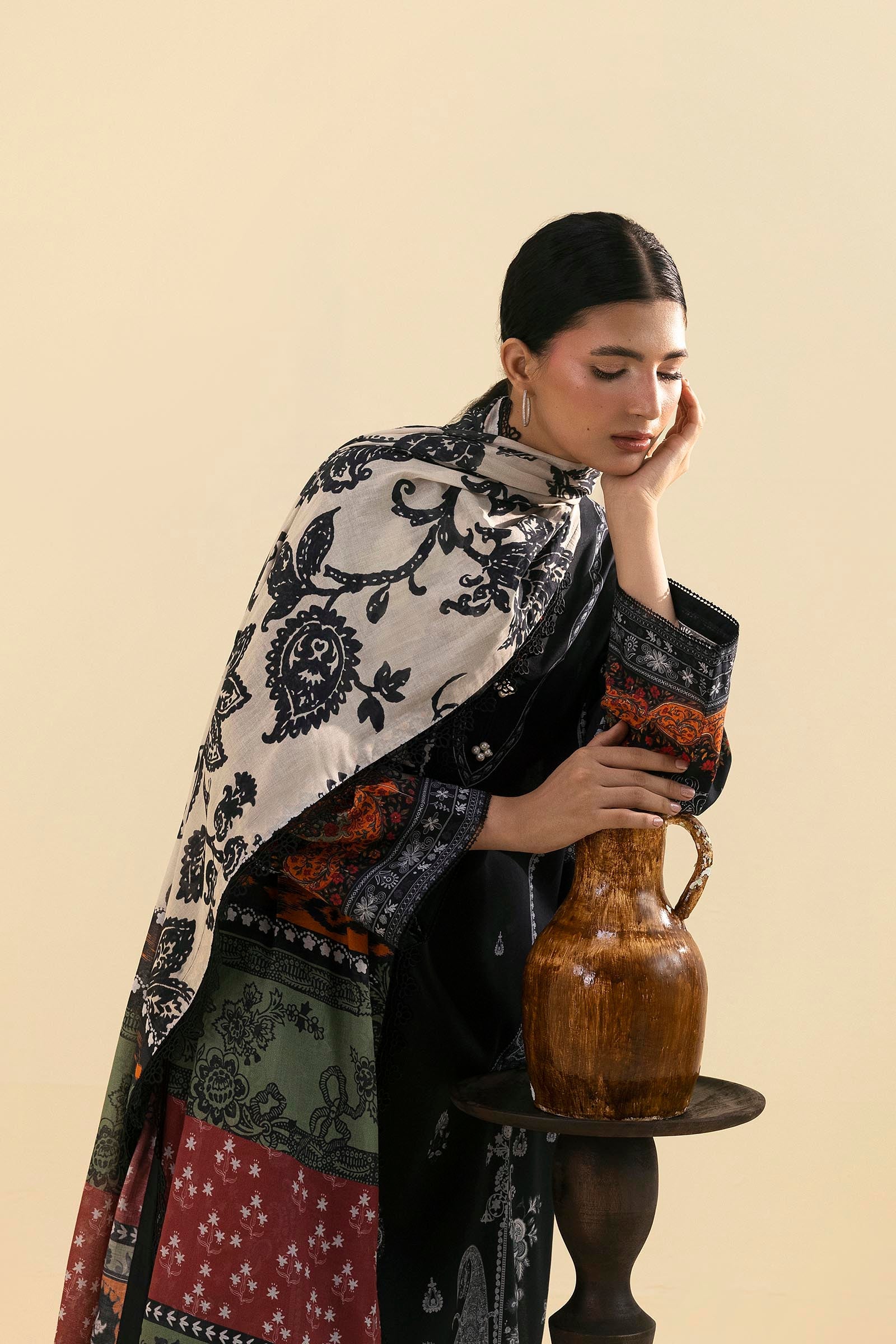 Unstitched Embroidered 3 Piece Lawn Suit
