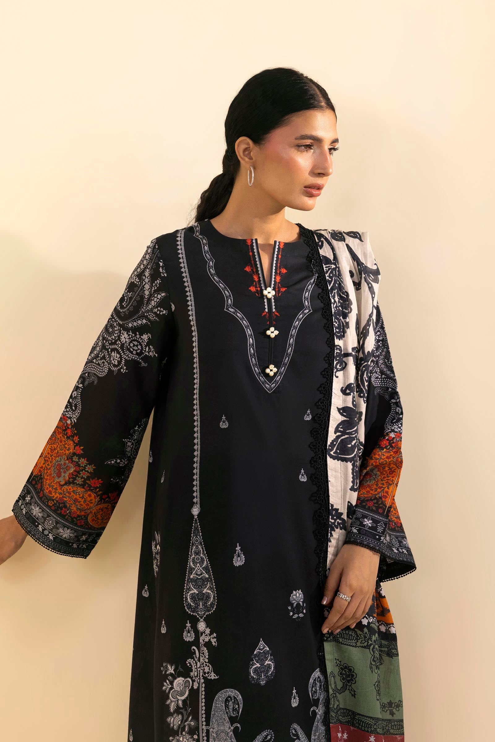 Unstitched Embroidered 3 Piece Lawn Suit