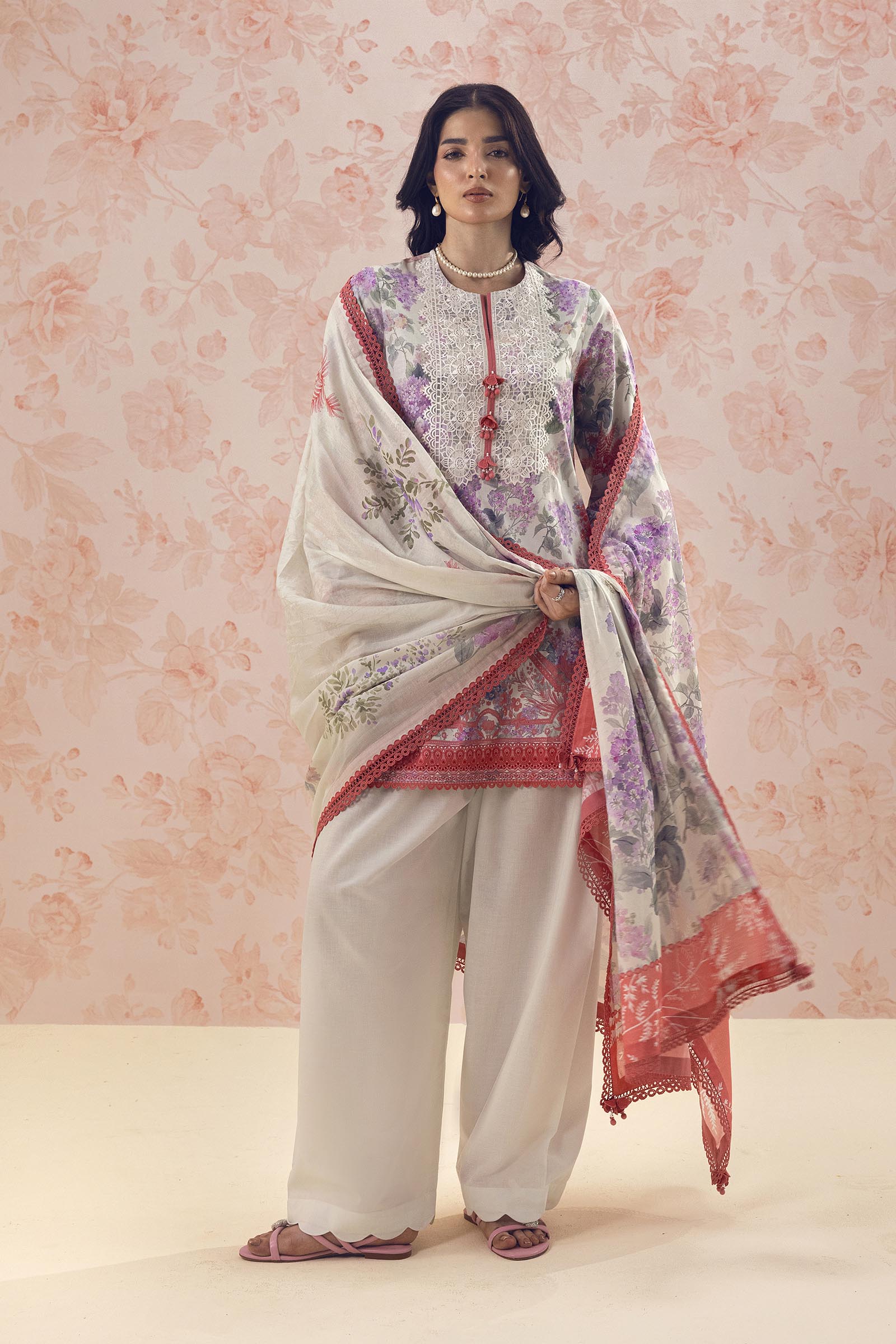 Unstitched Embroidered 3 Piece Lawn Suit