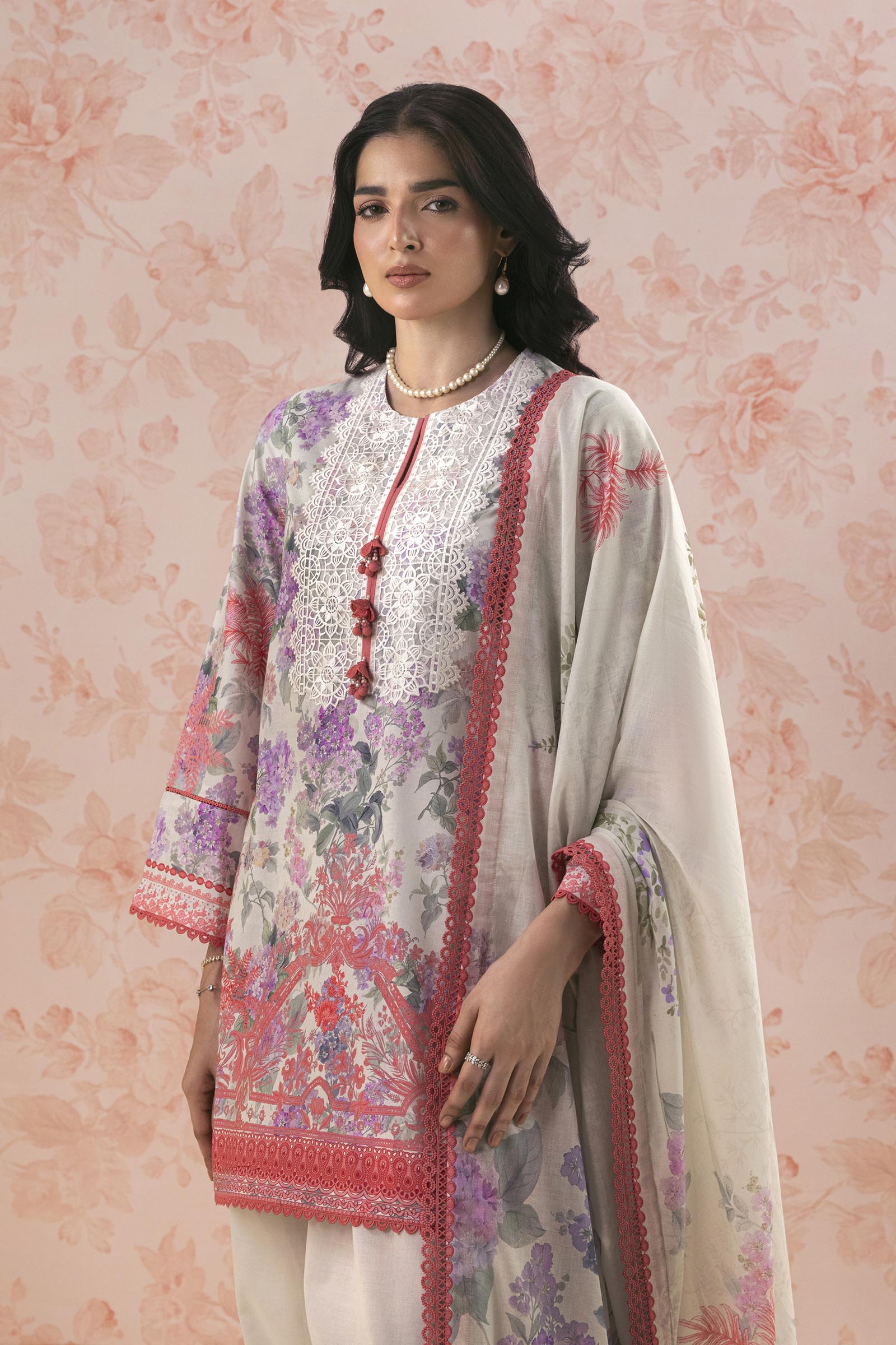Unstitched Embroidered 3 Piece Lawn Suit