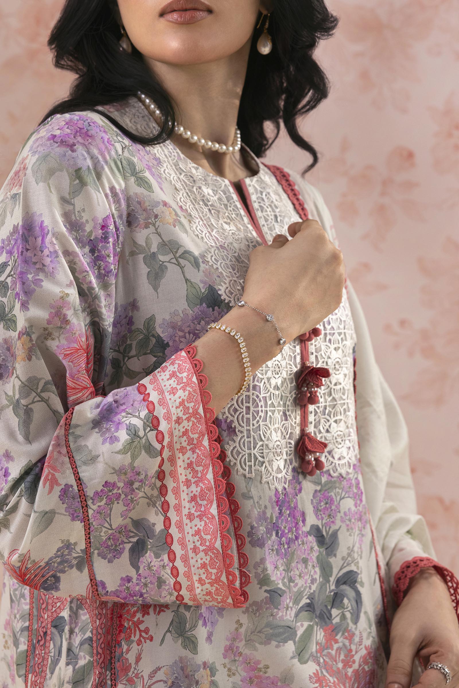 Unstitched Embroidered 3 Piece Lawn Suit