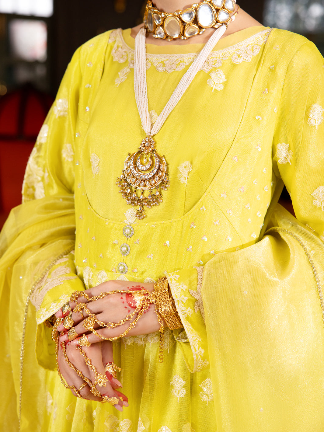 Lemon Shimmer 3Pc Formal Stitched - AL-3PS-LS-464