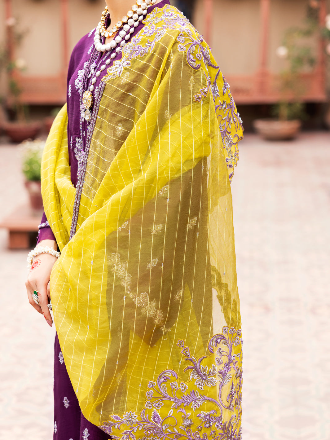 Purple Raw Silk 3Pc Formal Stitched - AL-3PS-LS-472