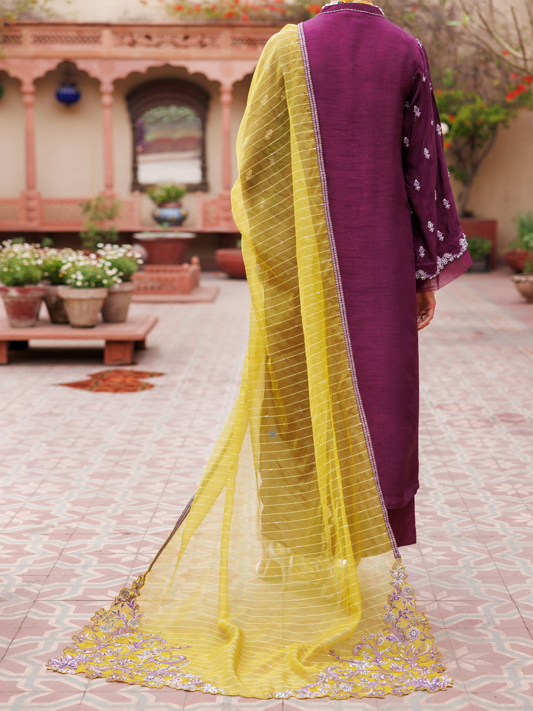 Purple Raw Silk 3Pc Formal Stitched - AL-3PS-LS-472