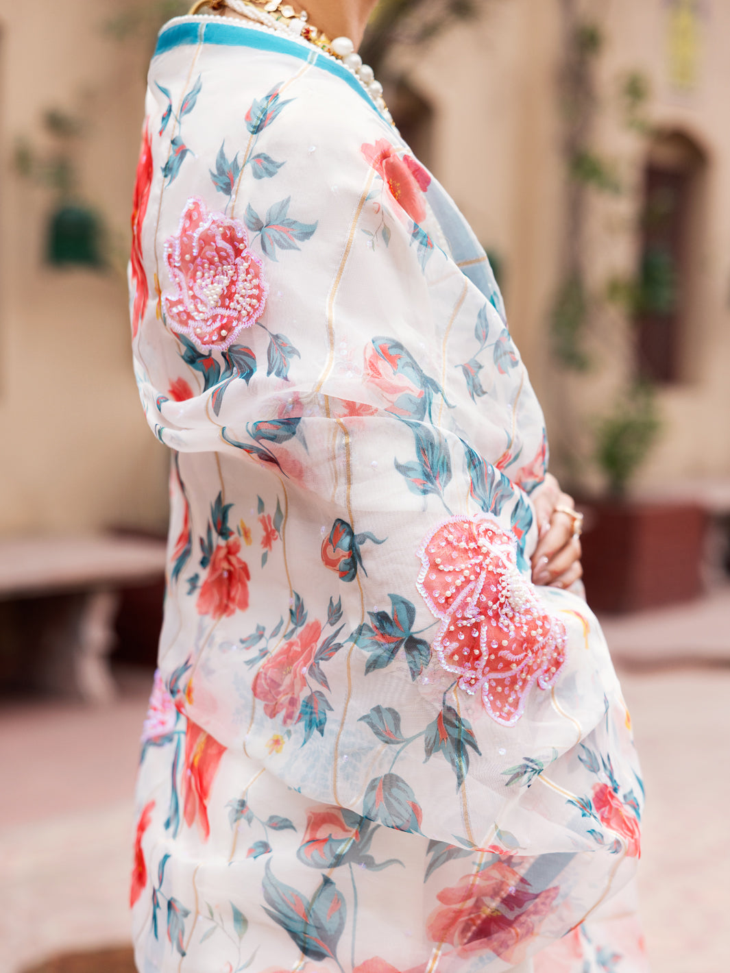 Off White Raw Silk 3Pc Formal Stitched - AL-3PS-LS-473