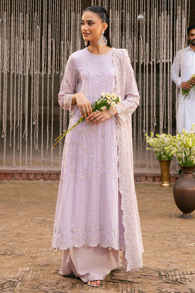 LAVENDER GLAM-3PC CHIFFON EMBROIDERED PRET