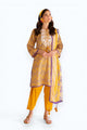 3 Piece Printed Lawn Suit With Embroidered Organza Neckline