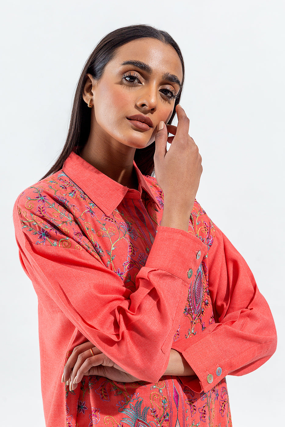 Embroidered Twill Shirt (Pret)