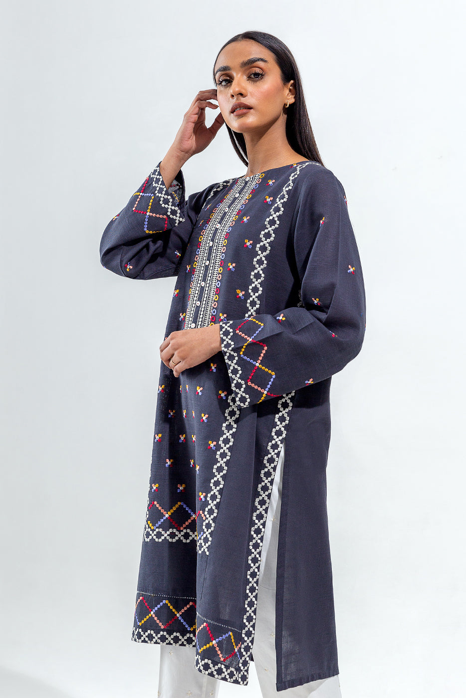 Embroidered Khaddar Shirt (Pret)