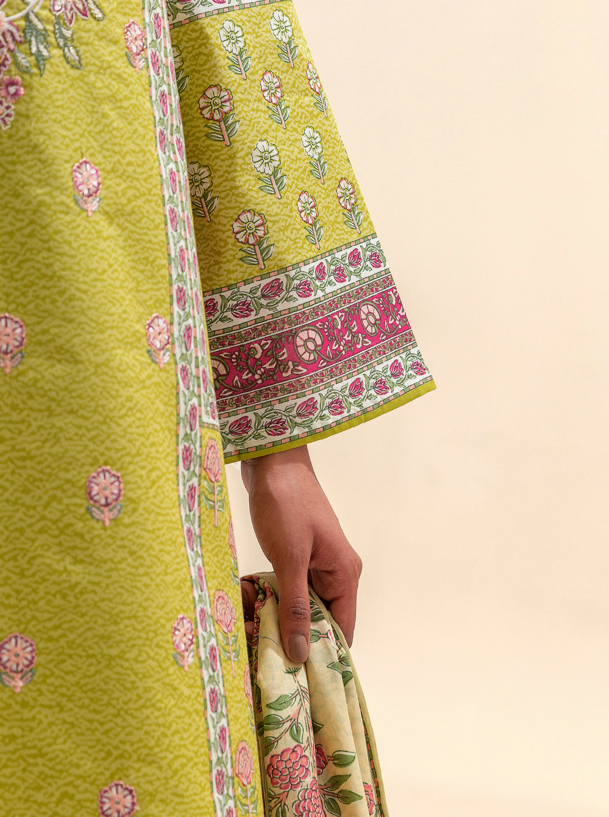 3 Piece Embroidered Lawn Suit-Apple Cinnamon (Unstitched)