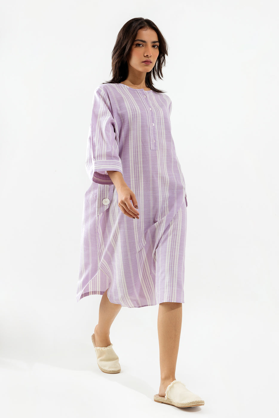 Lilac Striped Long Tunic