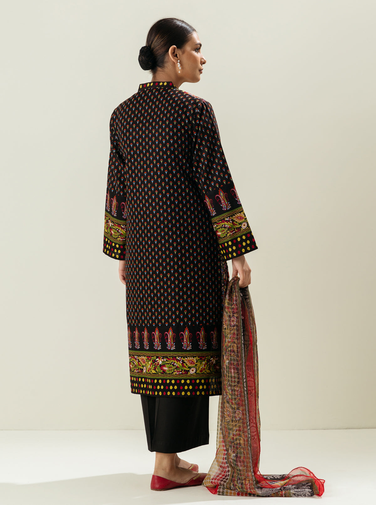 3 Piece - Printed Khaddar Suit - Dahlia