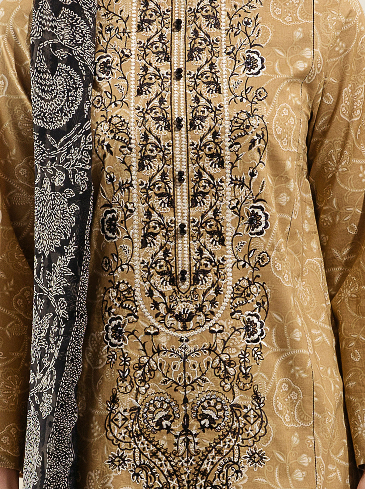 2 Piece - Printed Lawn Suit - Fall Leaf