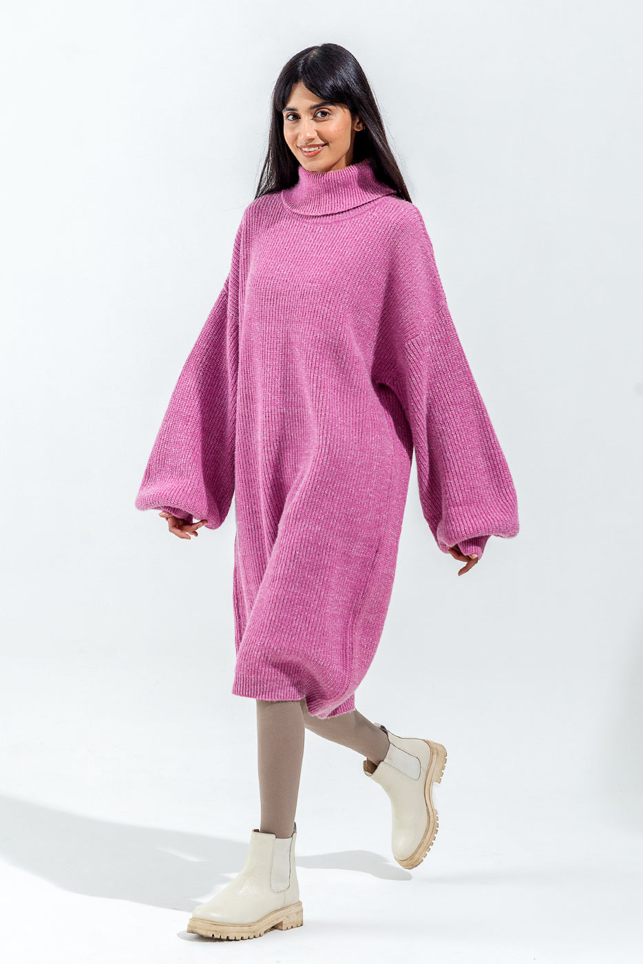 Pink Sweater Dress