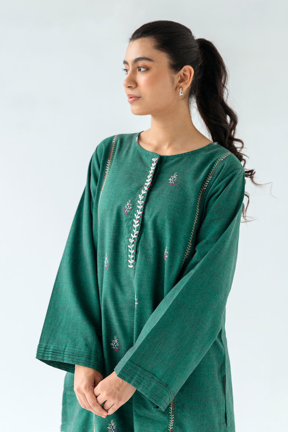 Embroidered Yarn Dyed Shirt (Pret)