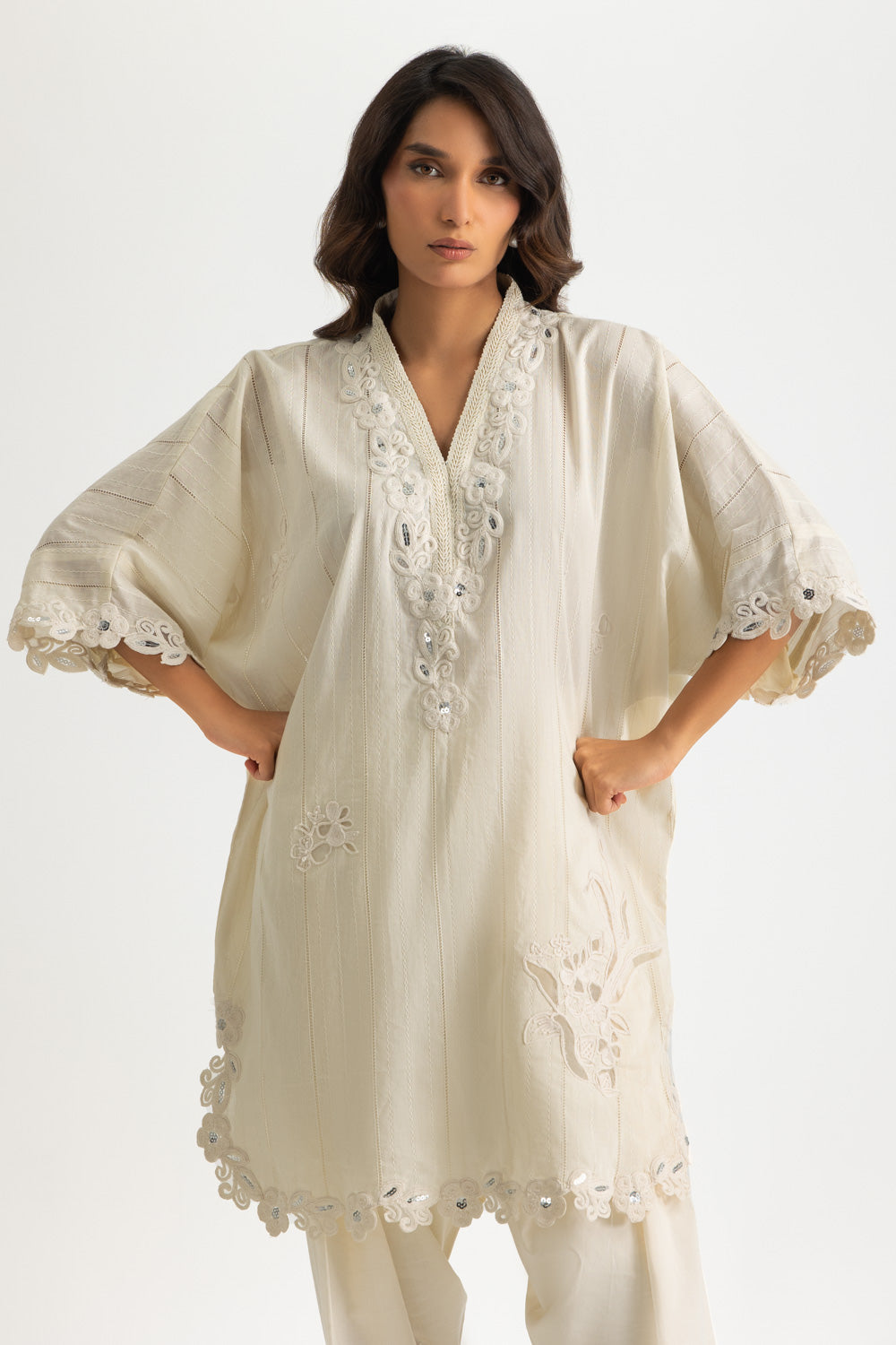 Leno kara Embroidered Shirt And Dyed Trouser
