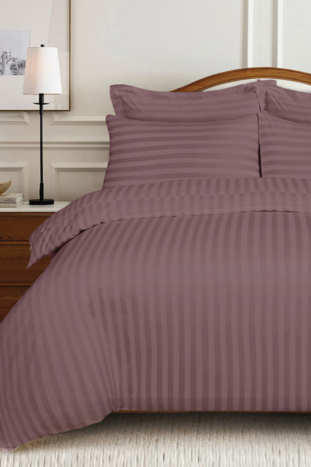 Lilas Luxury Stripe Quilt Cover Set