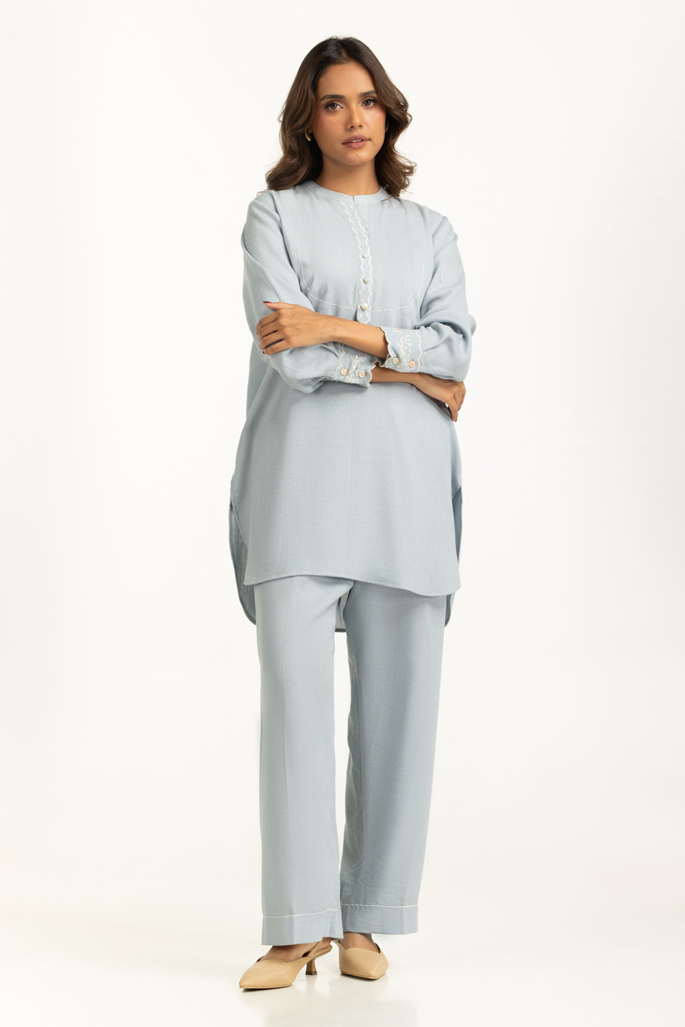 Linen Embroidered Co-Ord Set