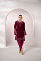 FW24DA-2628 PLUM 2PCS EMBROIDERED KURTA WITH TROUSER